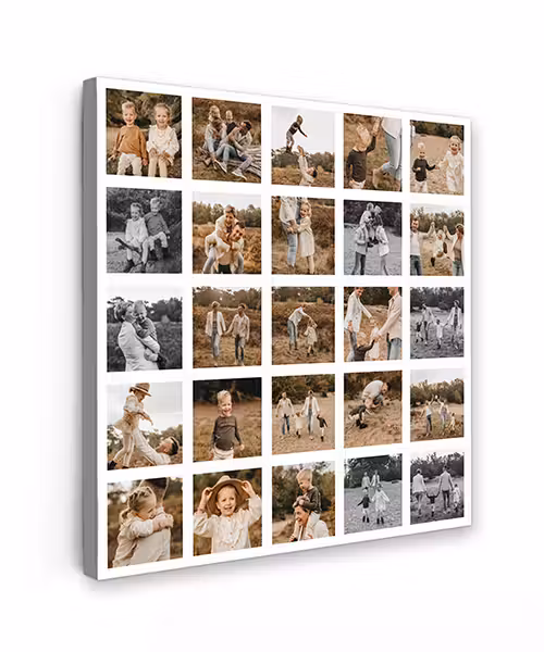 Leinwandcollage – 25 Fotos – Quadratisch