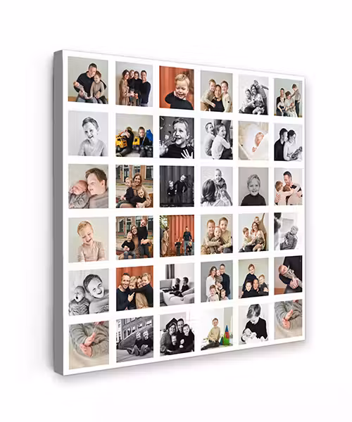 Leinwandcollage – 36 Fotos – Quadratisch