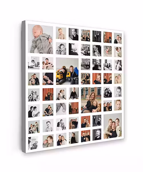 Leinwandcollage – 52 Fotos – Quadratisch