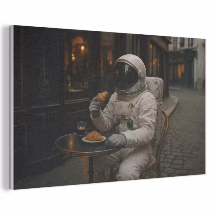 Akustikbild - Café - Croissant - Kaffee - Astronaut