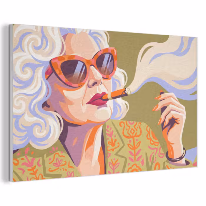 Akustikbild - Frau – Sonnenbrille – Porträt – Modern – Farbenfroh