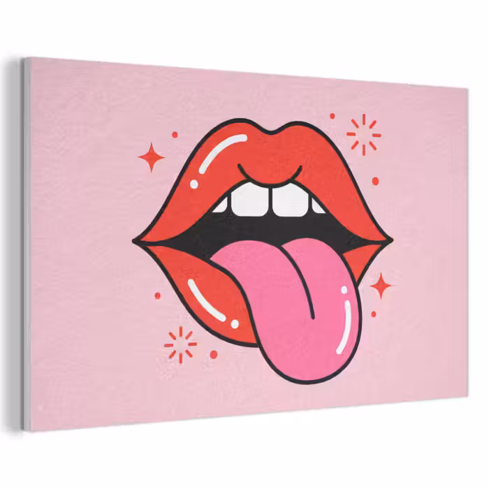 Akustikbild - Lippen – Zunge – Pop-Art – Bunt – Rosa
