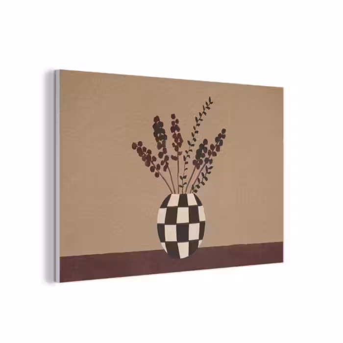 Akustikbild - Minimalistisch - Vase - Blumen - Braun