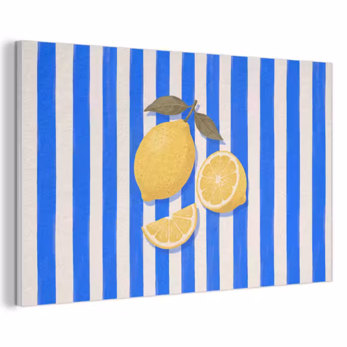 Akustikbild - Obst – Zitrone – Sommer – Gelb – Blau