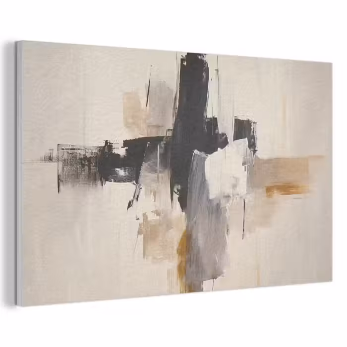 Akustikbild - Pinselstriche - Grob - Abstrakt - Beige