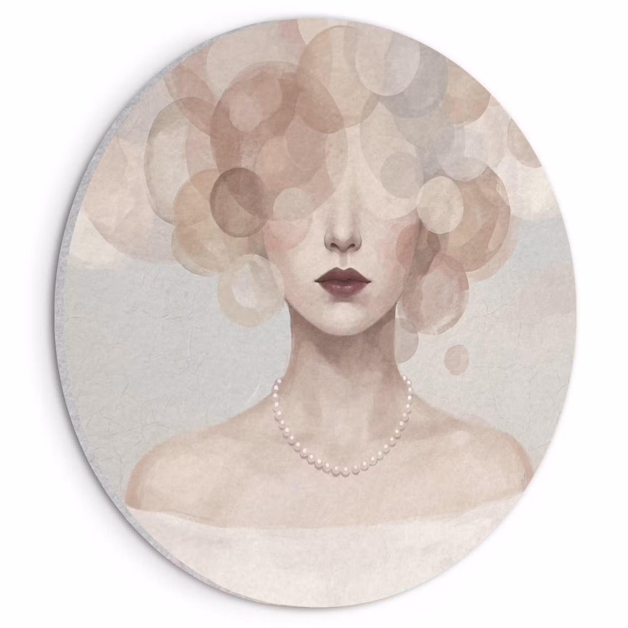 Akustikbild - Rund - Frau - Kreise - Beige