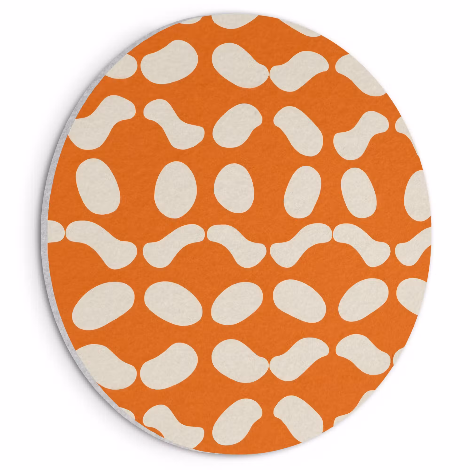 Akustikbild - Rund - Orange - Bio-Formen - Weiß