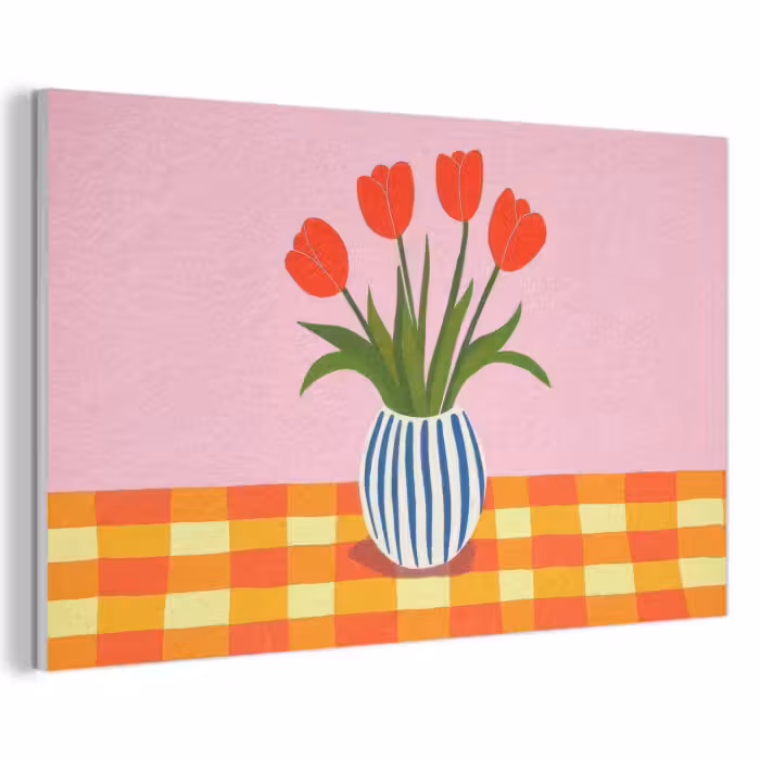 Akustikbild - Tulpen - Rosa - Vase