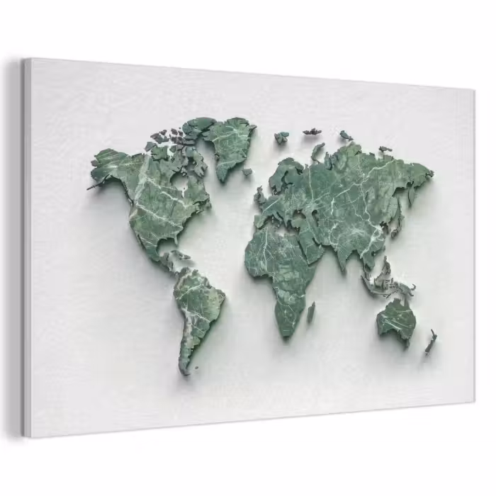 Akustikbild - Weltkarte - Blätter - 3D