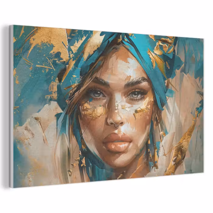 Akustikbild - Frau - Porträt - Gold - Luxus - Blau