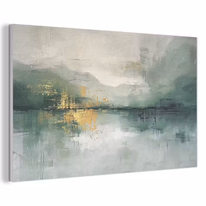 Akustikbild - Grün - Modern - Abstrakt - Gold