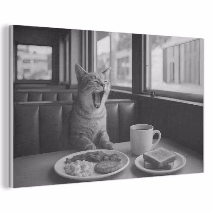Akustikbild - Katze - Kaffee - Brot - Schwarz