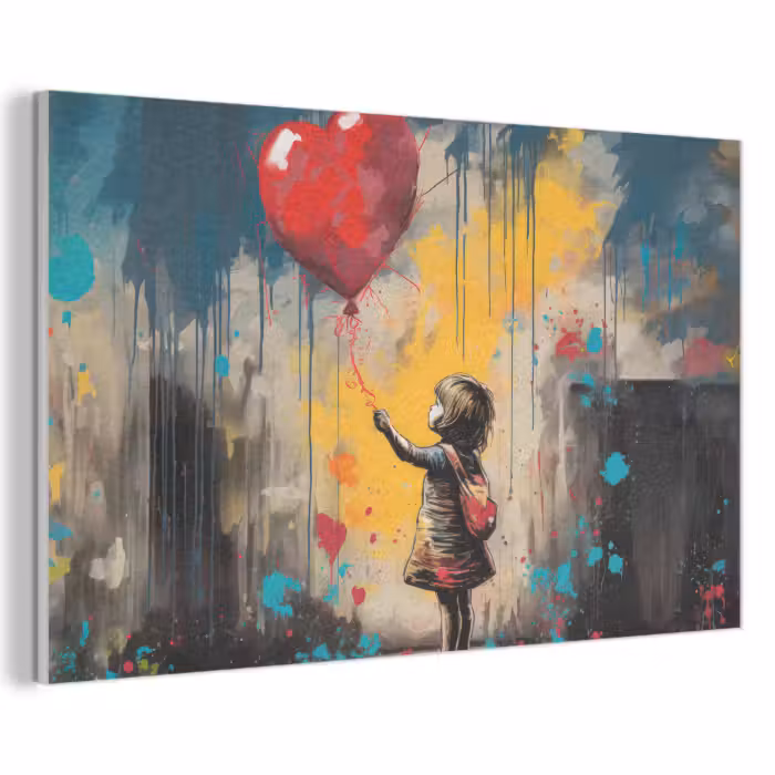 Akustikbild - Mädchen - Luftballon - Herz - Graffiti