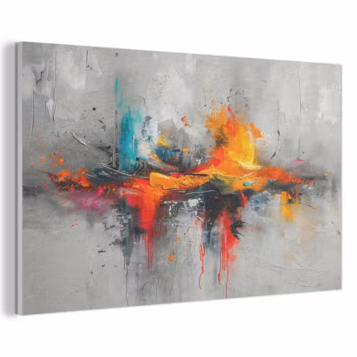 Akustikbild - Moderne Kunst - Orange - Grau - Abstrakt