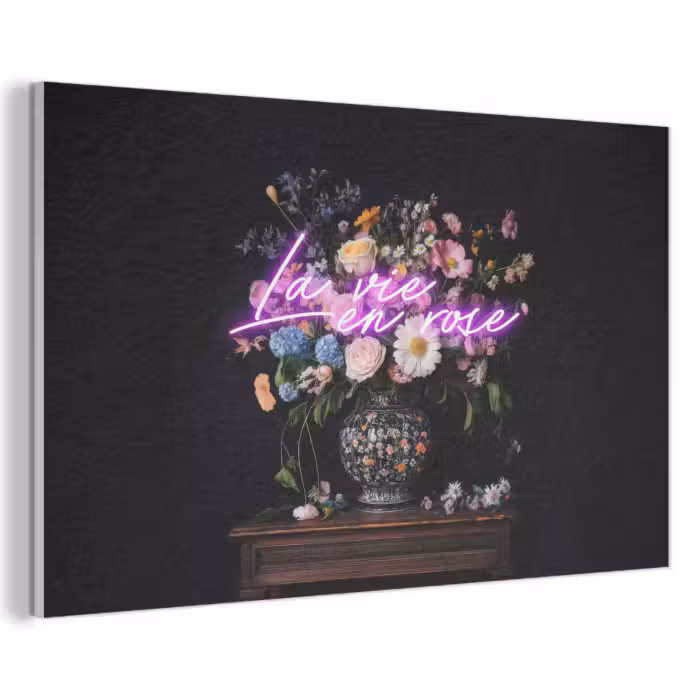 Akustikbild - Neon - Vase - Blumen
