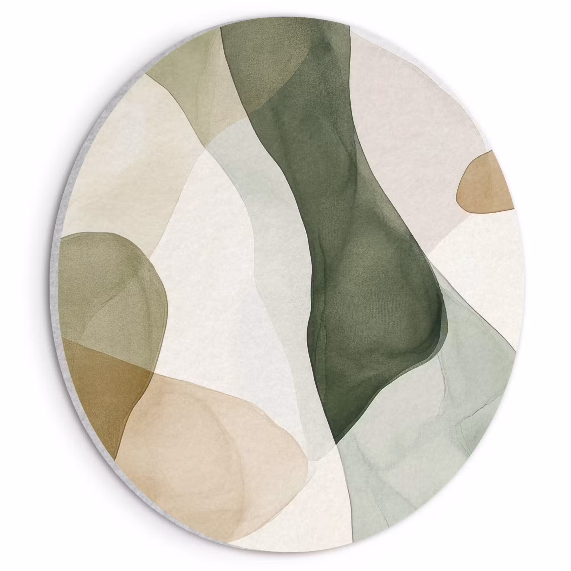 Akustikbild - Rund - Japandi - Abstrakt - Grün