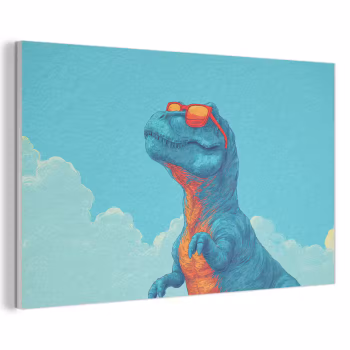 Akustikbild - T-Rex - Blau - Wolken - Sonnenbrille