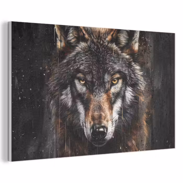 Akustikbild - Tiere - Wolf - Porträt - Schwarz - Braun