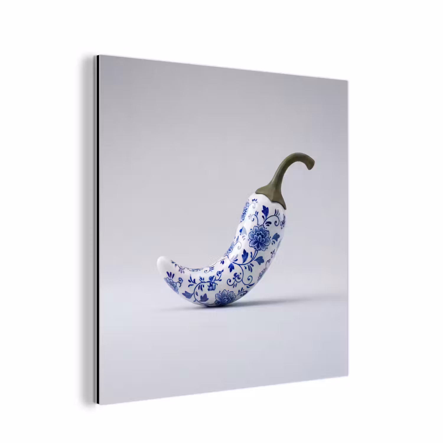 Alu-Dibond-Bild - Chilischote - Keramik - Blau