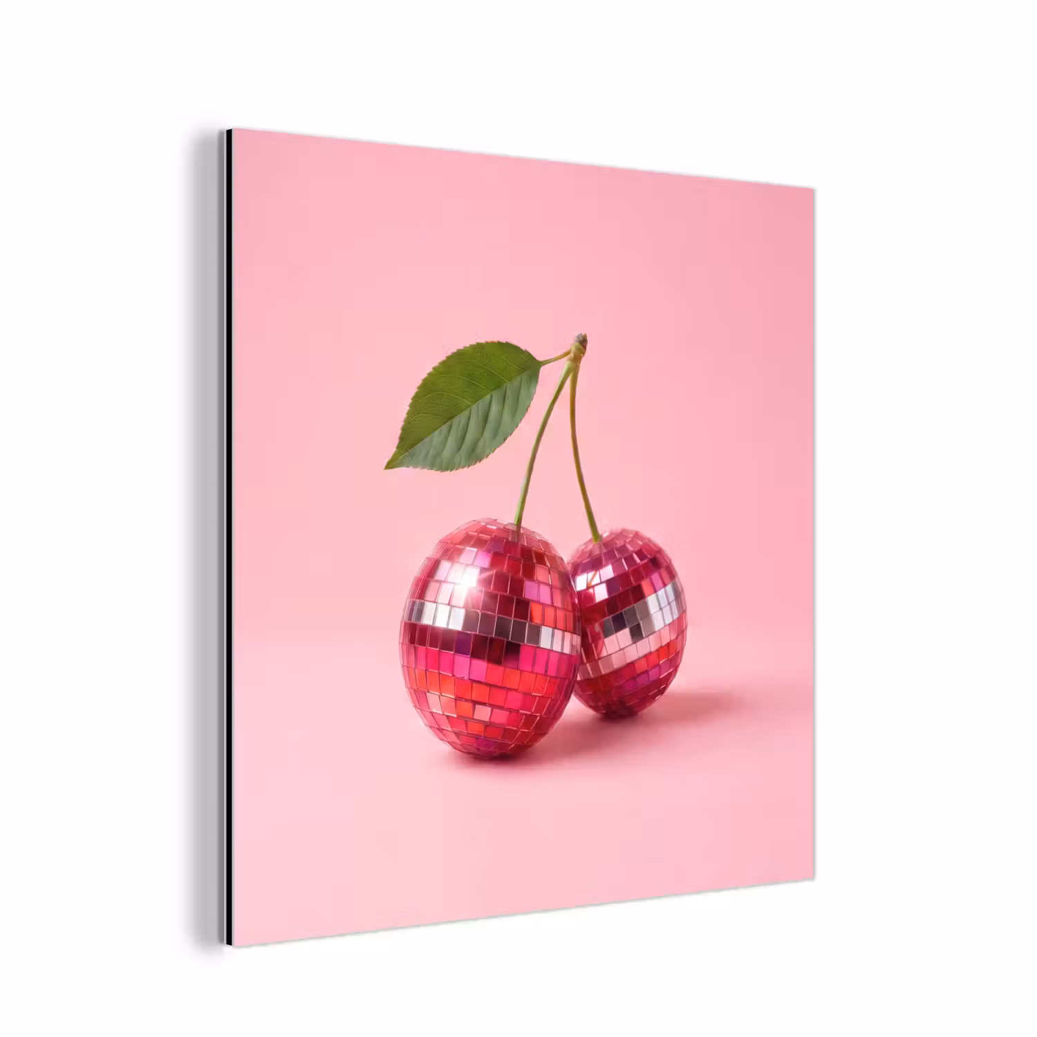 Alu-Dibond-Bild - Disco - Kirsche - Rosa