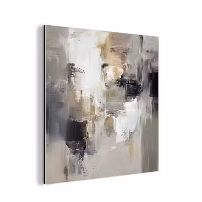Alu-Dibond-Bild - Farbpalette - Pinselstriche - Beige - Neblig