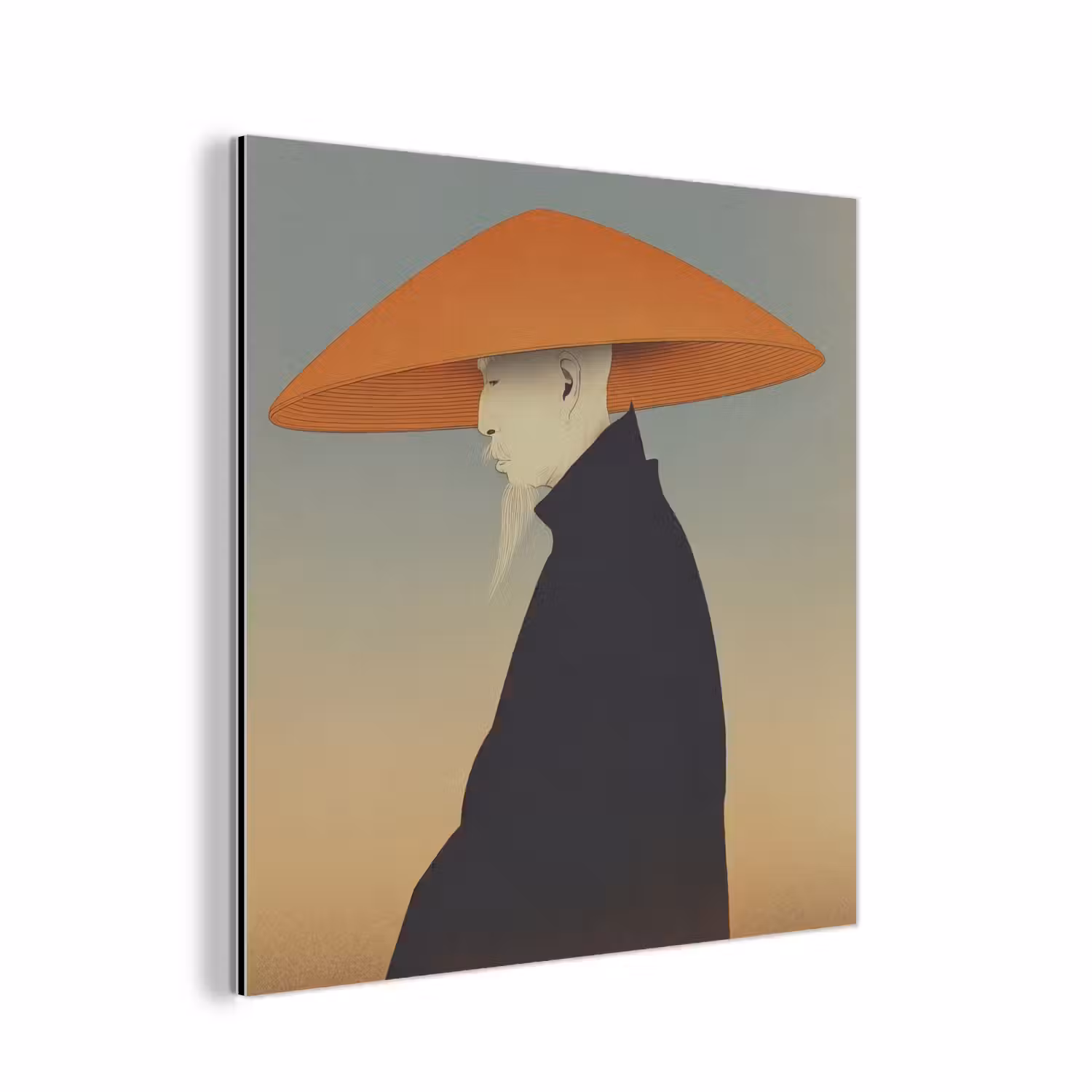 Alu-Dibond-Bild - Minimalistisch - Scherenschnitt - Orange
