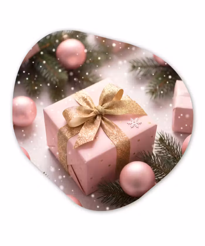 Alu-Dibond-Bild Organische Form - Geschenk – Weihnachten – Rosa