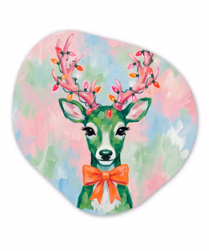 Alu-Dibond-Bild Organische Form - Hirsch – Weihnachten – Tiere