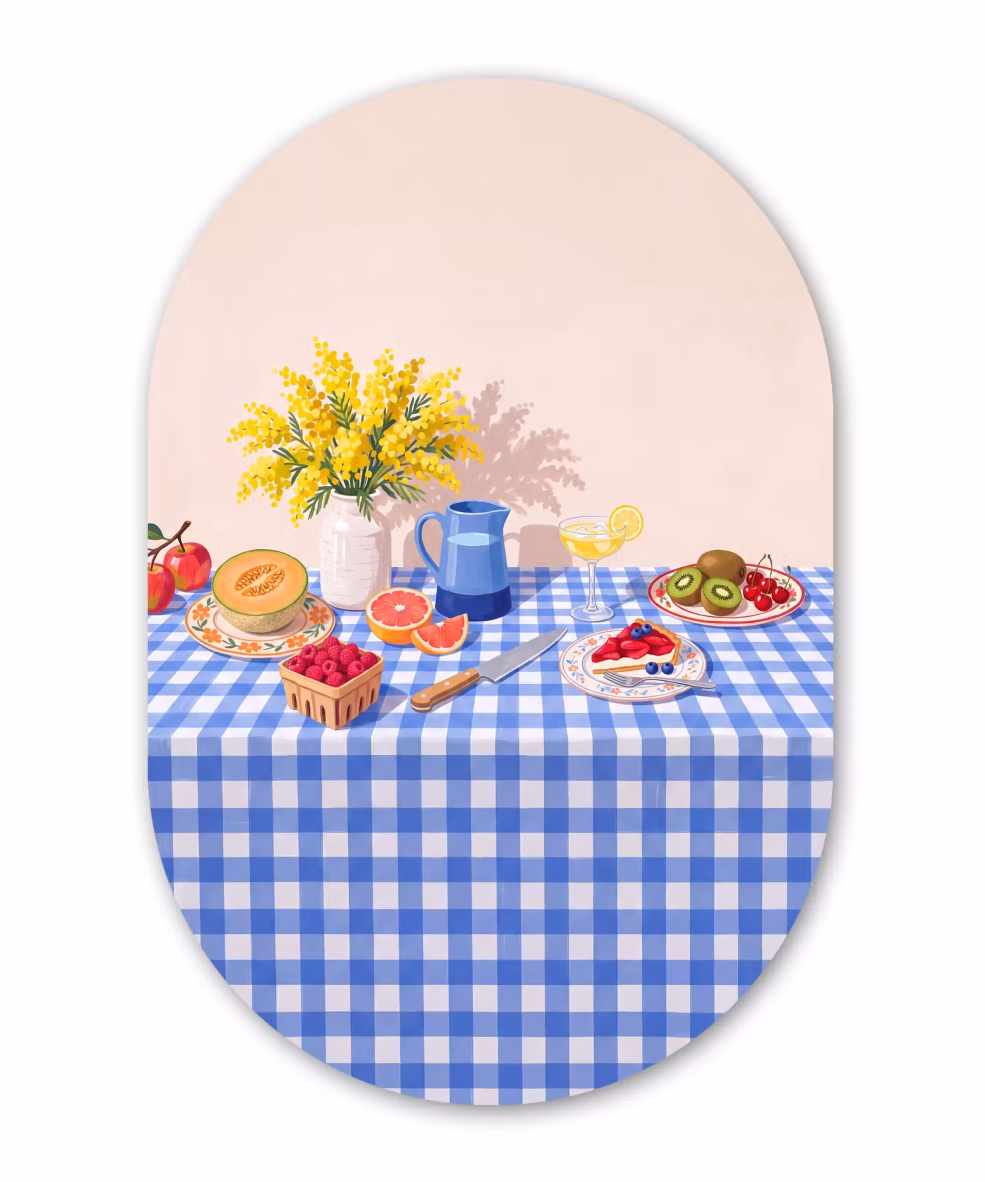 Alu-Dibond-Bild Oval - Essen – Obst – Sommer