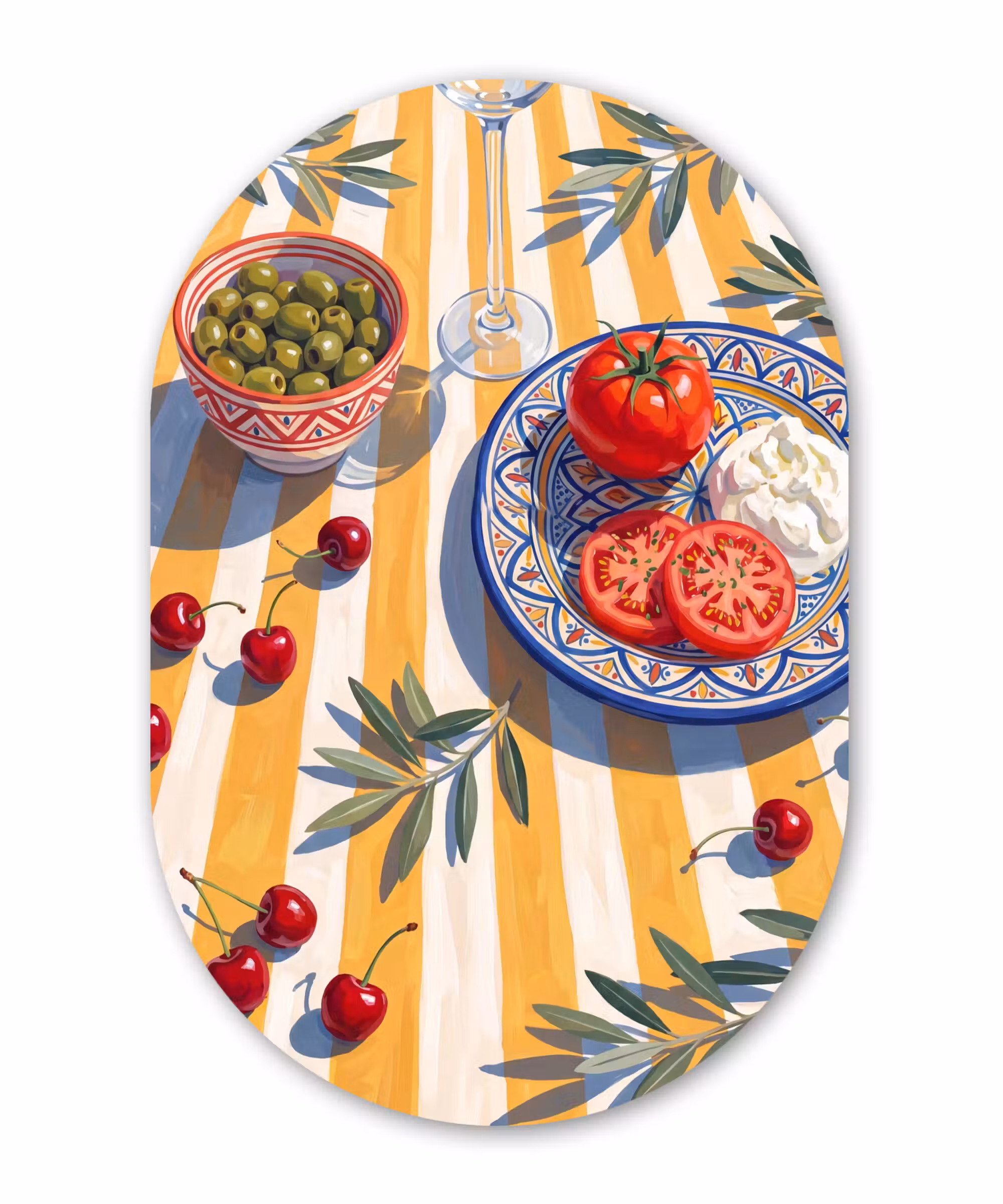 Alu-Dibond-Bild Oval - Obst – Gemüse – Kunst