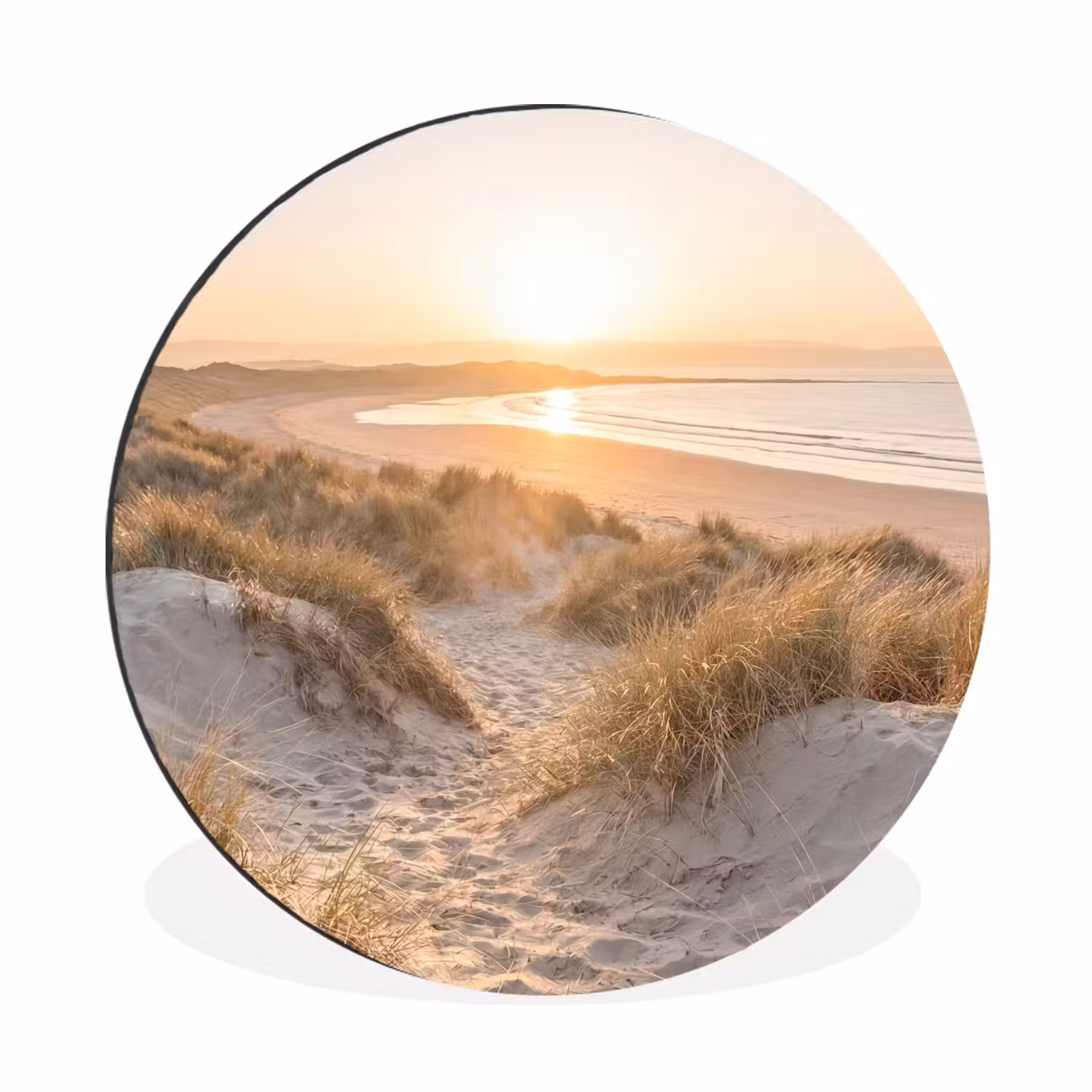 Alu-Dibond-Bild Rund - Dünen - Strand - Meer