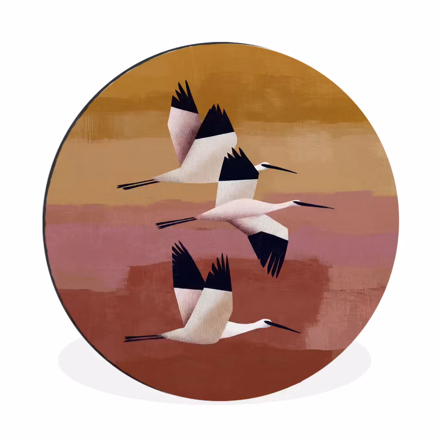 Alu-Dibond-Bild Rund - Vögel - Schnabel - Abstrakt