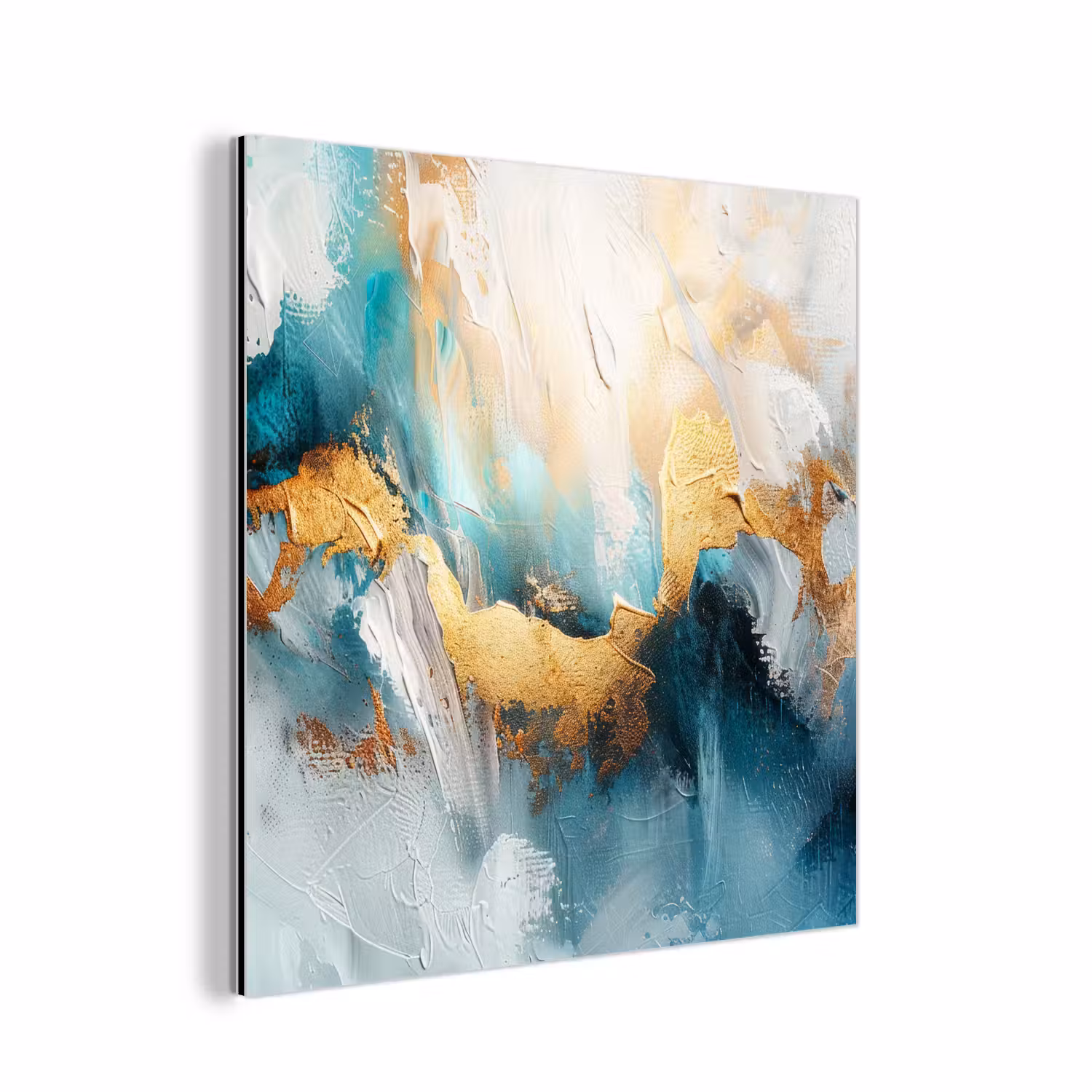 Alu-Dibond-Bild - Abstrakt - Kunst - Gold - Blau