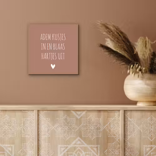 Adem kusjes in en blaas hartjes uit - Quotes - Spreuken aluminium wit klein -sfeer4