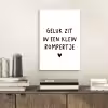 Geluk zit in een klein rompertje - Quotes - Spreuken aluminium wit klein -sfeer1