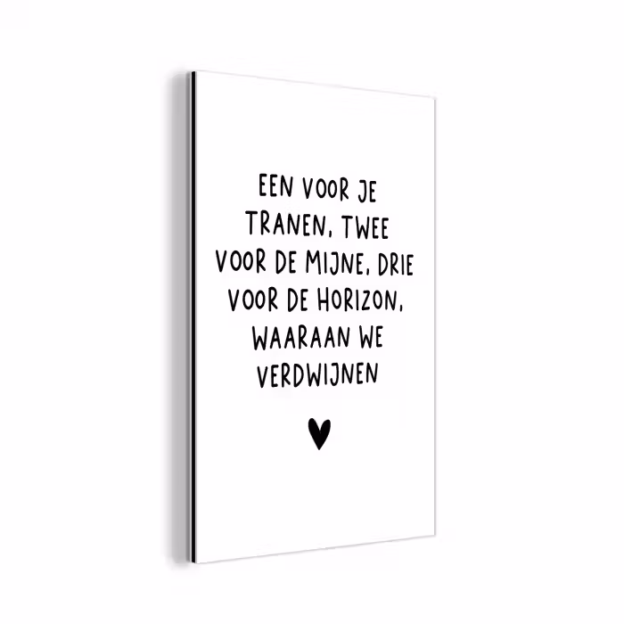 De horizon waaraan we verdwijnen - Quotes - Spreuken - Bløf aluminium wit klein -3d