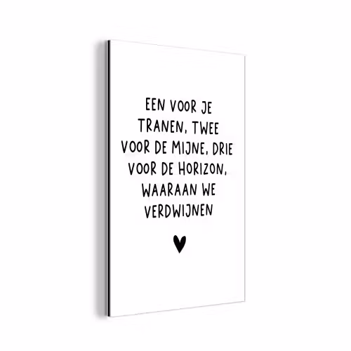 De horizon waaraan we verdwijnen - Quotes - Spreuken - Bløf aluminium wit klein -3d