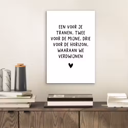 De horizon waaraan we verdwijnen - Quotes - Spreuken - Bløf aluminium wit klein -sfeer1