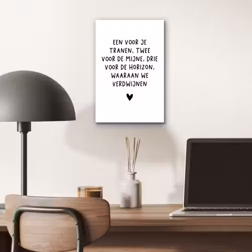 De horizon waaraan we verdwijnen - Quotes - Spreuken - Bløf aluminium wit klein -sfeer5