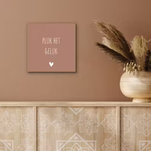 Pluk het geluk - Spreuken - Quotes aluminium wit klein -sfeer4