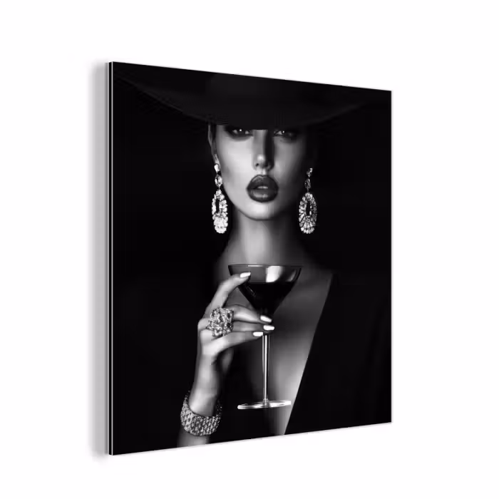 Alu-Dibond-Bild - Frau - Cocktail - Schick