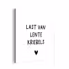 Last van lentekriebels - Spreuken - Quotes aluminium wit klein -3d