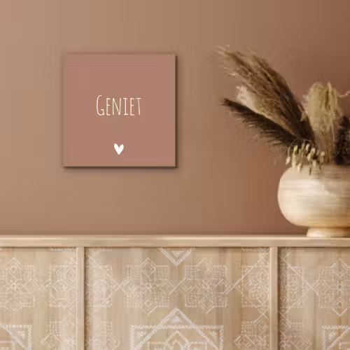 Geniet - Spreuken -Quotes aluminium wit klein -sfeer4