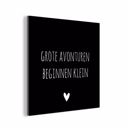 Grote avonturen beginnen klein - Spreuken - Quotes aluminium wit klein -3d
