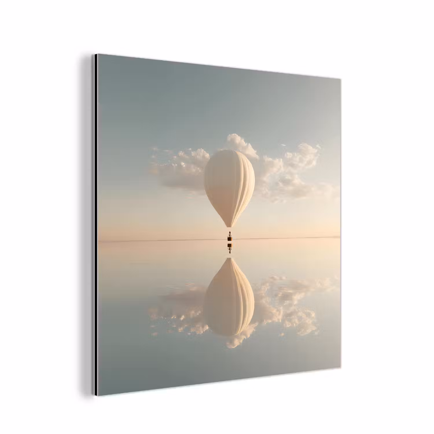 Alu-Dibond-Bild - Heißluftballon - Wolken - Wasser - Blau