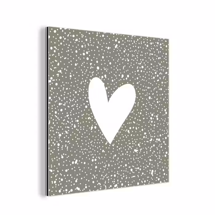 Hart - Design - Liefde aluminium wit klein -3d