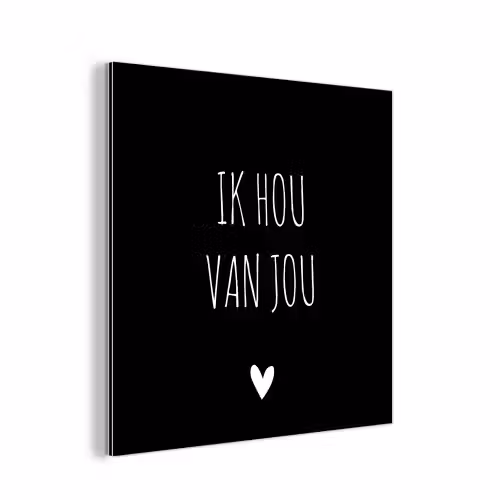 Ik hou van jou - Spreuken - Quotes aluminium wit klein -3d