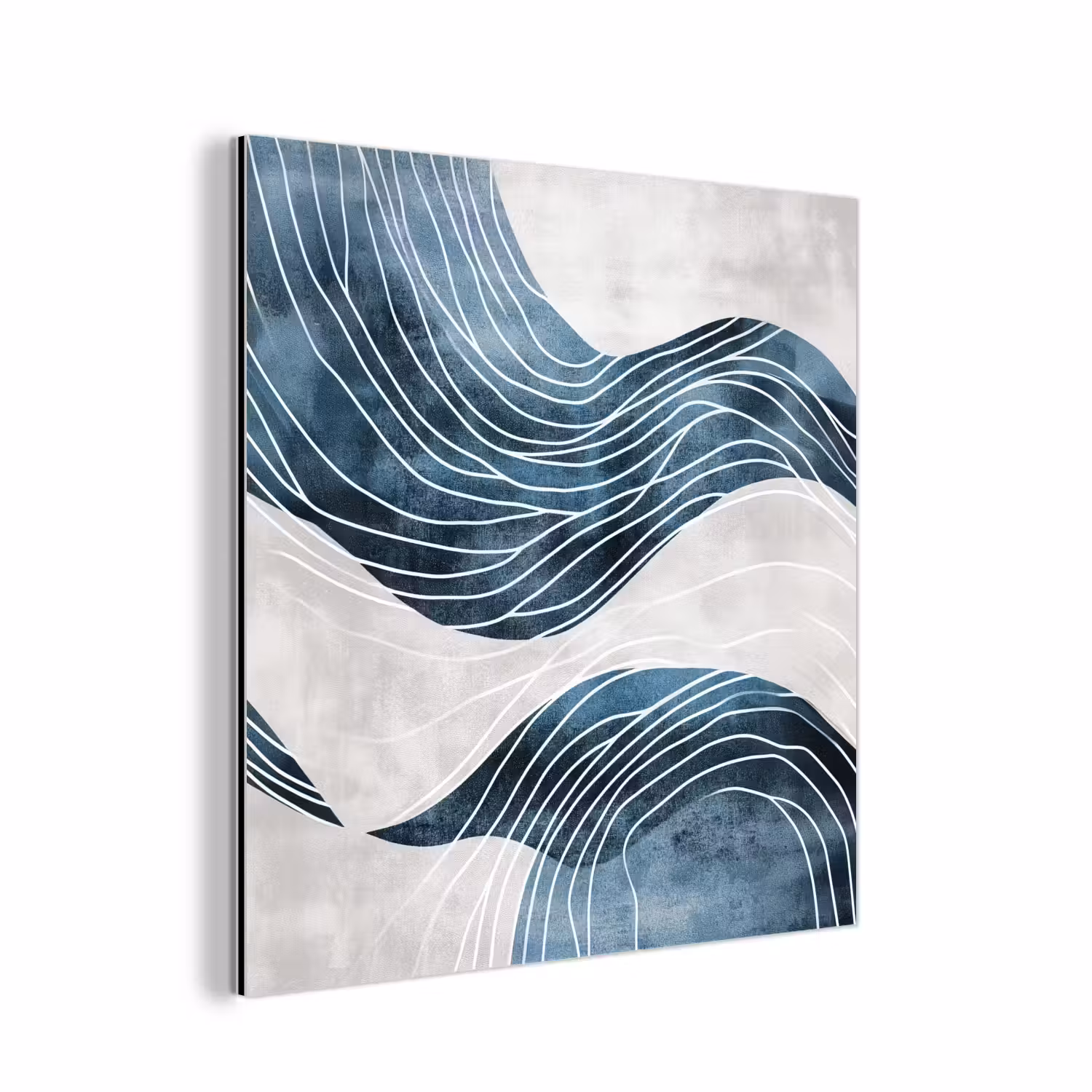 Alu-Dibond-Bild - Linien - Wellen - Abstrakt - Blau