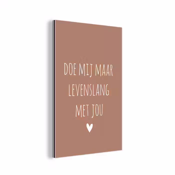 Doe mij maar levenslang met jou - Quotes - Spreuken aluminium wit klein -3d