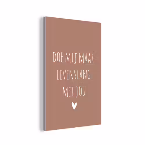 Doe mij maar levenslang met jou - Quotes - Spreuken aluminium wit klein -3d